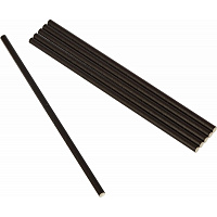 Трубочки для коктейля Тростник бумажные черные прямые длина 205 мм диаметр 6 мм (50 штук)
