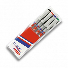 Набор маркеров промышленных Edding E-151 F/4 для глянцевых поверхностей и пленок 4 цвета (0,6 мм)