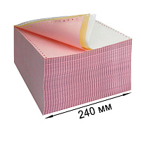 Бумага самокопирующая с перфорацией цветная, 240х305 мм (12"), 3-х слойная, 600 комплектов, DRESCHER, 110695