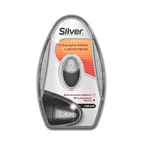 Губка-блеск для обуви с дозатором Silver черная для гладкой кожи (PS2007-01)