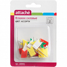 Кнопки силовые Attache Флажки ассорти (24 мм, 25 штук в упаковке)