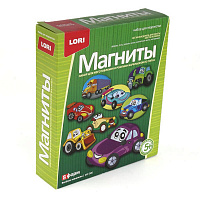 Набор для изготовления магнитов Lori из гипса Веселые машинки