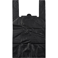 Пакет-майка ПНД 30 мкм черный (40+18x70см, 50 штук в упаковке)