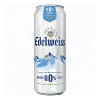 Пиво безалкогольное Edelweiss светлое нефильтрованное банка 0.43 л