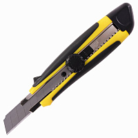 Нож канцелярский 18 мм BRAUBERG "Universal", роликовый фиксатор, резиновые вставки, блистер, 235402