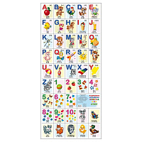 Плакат Алфея разрезной Английская азбука и счет (940х400 мм)