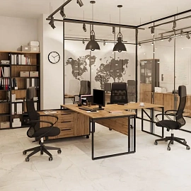 Шкаф-купе для документов К-Loft 241H041 закрытый дуб натуральный/графит 1370х420х752 мм