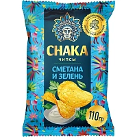 Чипсы Chaka со вкусом сметаны и зелени 110 г
