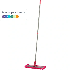 Швабра флаундер (плоская) York Сальса насадка микрофибра 42x12 см телескопическая рукоятка 80-130 см сталь