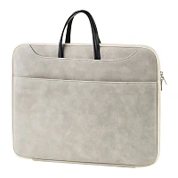 Сумка для ноутбука 15,6" Forst "Suede Style", полиуретан, серый, мягкий подклад, 2 отделения, молния с 3-х сторон