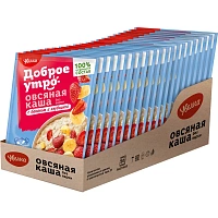 Каша овсяная УВЕЛКА, с бананом и клубникой, в шоубоксе, 20 шт. по 40 г, 680