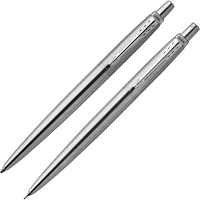 Набор пишущих принадлежностей Parker Jotter Stainless Steel (шариковая ручка, карандаш, 2093256)