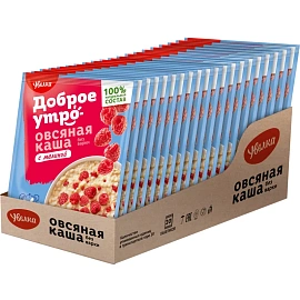 Каша овсяная УВЕЛКА, с малиной, в шоубоксе, 20 шт. по 40 г, 692