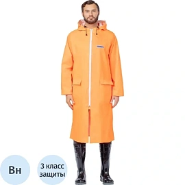 Плащ влагозащитный Waterproof Line Poseidon-ПЛ полиэфир с ПВХ покрытием на молнии оранжевый (размер 112-116 (56-58), рост 182-188)