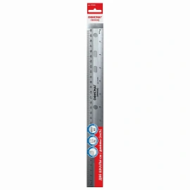 Линейка пластиковая 30 см, ОФИСМАГ, прозрачная, европодвес, 210286