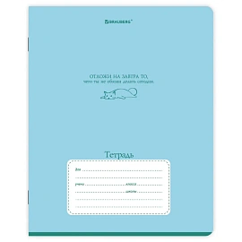 Тетрадь 18 л. BRAUBERG клетка, обложка картон, PHRASES, 107784