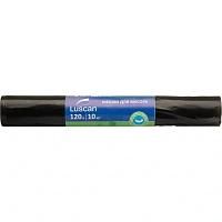 Мешки для мусора Luscan 120 л чёрные (ПВД 30 мкм, 10 штук)