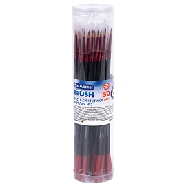 Кисть синтетика, круглая № 2, BRAUBERG PREMIUM, 201001