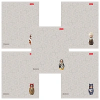 Тетрадь А5, 48 л., HATBER, скоба, линия, Soft-touch ламинация, 3D-лак, "Матрешки" (микс в спайке), 095882, 48Т5лолВ2