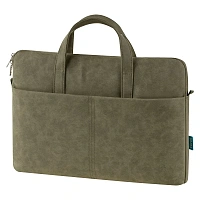 Сумка для ноутбука 15,6" Forst "Suede Style", полиуретан, оливково-серый, мягкий подклад, внешнее отделение
