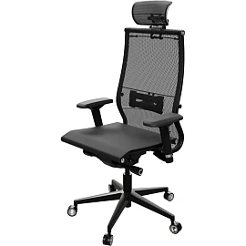 Кресло для руководителя Metta Samurai Black Edition New эргономичное чёрное (сетка, пластик)