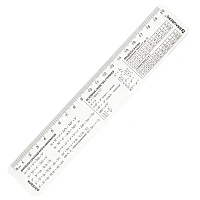 Линейка пластиковая 20 см BRAUBERG, справочная, алгебра, 210896