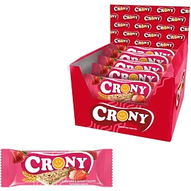 Батончик мюсли Crony клубника в белой глазури (12 батончиков по 50 г)