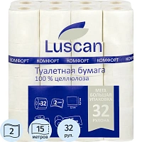 Бумага туалетная Luscan Comfort MegaPack 2-слойная белая (32 рулона в упаковке)