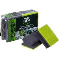 Губка для посуды Master FRESH Black поролон 9.6x7 см с абразивным слоем (2 штуки в упаковке)