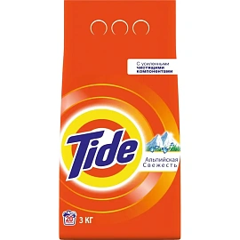 Порошок стиральный автомат Tide Аквапудра Альпийская свежесть 3 кг для белого и цветного белья