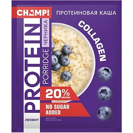 Каша протеиновая CHAMP! овсяная с черникой (10 штук по 40 г)