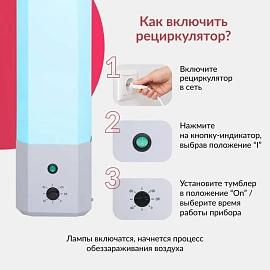 Облучатель-рециркулятор бактерицидный Armed 2-130 П настенный с лампами 2x30 Вт