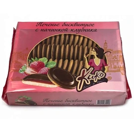 Печенье бисквитное глазированное КИКО со вкусом клубники 1,2 кг