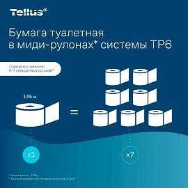Бумага туалетная д/дисп Торк/Tellus Станд Т6 1сл 135м27рул/уп_127540/127541
