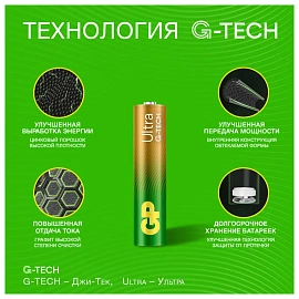 Батарейка ААА мизинчиковая GP Ultra (2 штуки в упаковке)