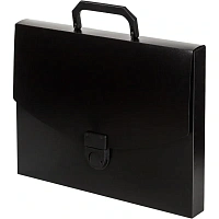 Папка-портфель пластиковая Attache A4 чёрная (31.7х24 см, 1 отделение)