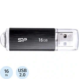 Флешка USB 2.0 16 ГБ Silicon Power Ultima U02 (SP016GBUF2U02V1K)