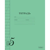 Тетрадь 12 л., HATBER, косая линия, обложка тонированный офсет 120 г/м2, "Учись на ОТЛИЧНО_Зеленая", 095870, 12Т5В6_36755