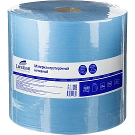 Материал протирочный нетканый в рулоне Luscan Professional W1 1100 листов 31.5x34 см голубой 1-слойный 60 г/кв.м