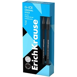 Ручка гелевая ERICH KRAUSE "G-Ice", ЧЕРНАЯ, корпус прозрачный, игольчатый узел 0,5 мм, линия письма 0,4 мм, 39004