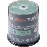 Диск CD-R BigTech 700 МБ 52x cake box YCDRB001 (100 штук в упаковке)
