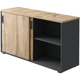 Шкаф-купе для документов К-Loft 241H041 закрытый дуб натуральный/графит 1370х420х752 мм