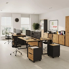 Шкаф-купе для документов К-Loft 241H041 закрытый дуб натуральный/графит 1370х420х752 мм
