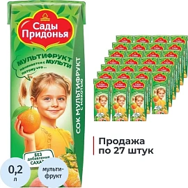 Сок Сады Придонья мультифруктовый с мякотью 0.2 л