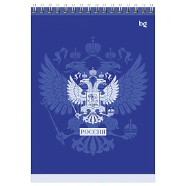 Блокнот А5 80л. на гребне BG "Россия", твердая подложка