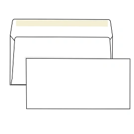 Конверты Е65 (110х220 мм), клей, 80 г/м2, КОМПЛЕКТ 1000 шт., 00075