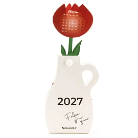 Календарь настольный, подарочный, фигурный, 2027, сувенир DIY, картон, BRAUBERG, "Букет", 116734