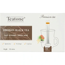 Чай чёрный Teatone Siberian Black Tea 100 стиков (кедр, можжевельник)