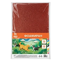 Фоамиран Мульти-Пульти, А4, 10 листов, 10 цветов, 2 мм, с блестками, ассорти