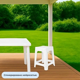 Табурет Rattan белоснежный жасмин (пластик)